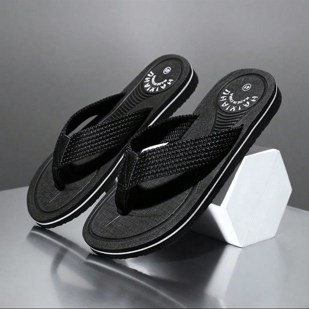 Men's Flip Flops, Outdoor Beach Men's Soft Bottom Casual Thong Slippers